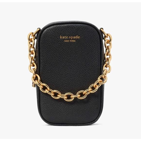 Kate Spade Jolie Chain Phone Leather Crossbody Purse KI517 Black - Picture 2 of 16